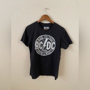 Black and white AD/DC graphic band T shirt